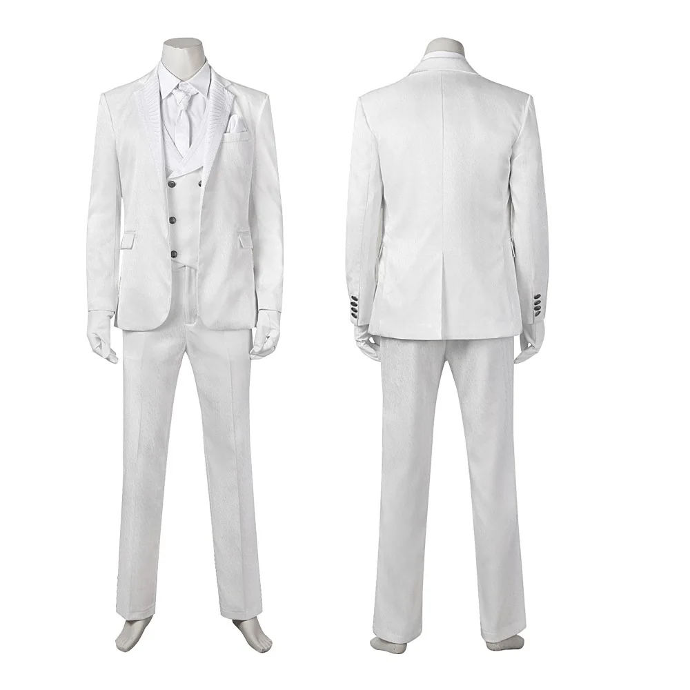 

Moon Knight Marc Spector Cosplay Costume Roleplaying Clothes White Suit Mask Casual Daily Comic Con Stage Performance for Man