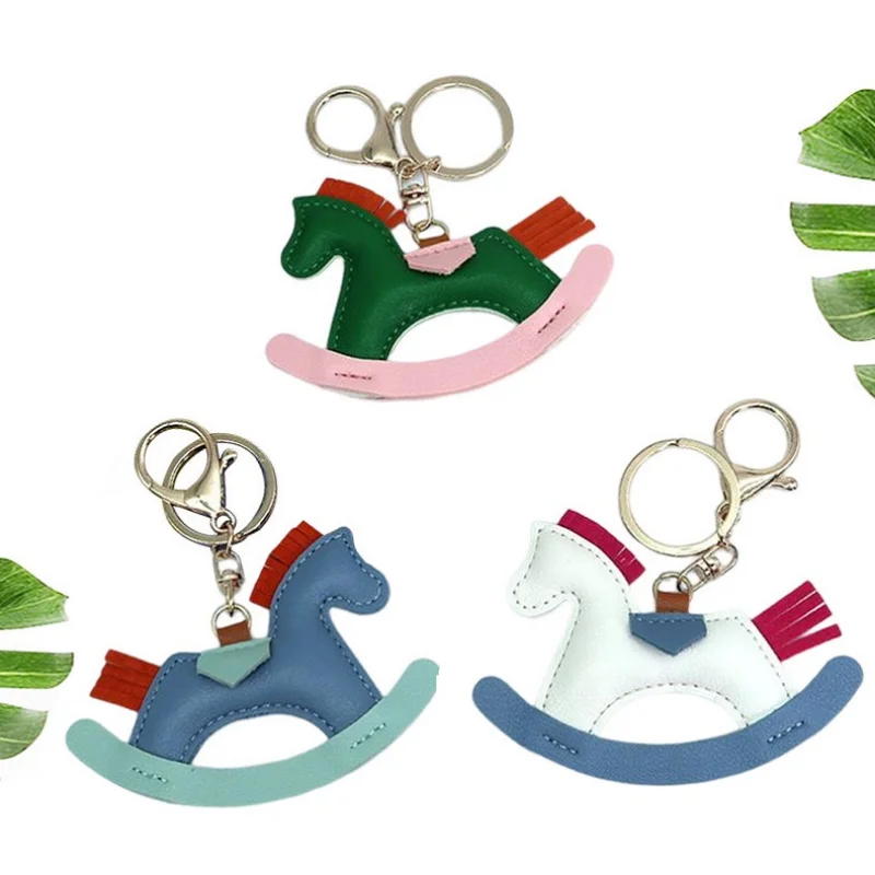 Porte-clés Cheval Pour Sac | Pendentif En Cuir Synthétique De Dessin Animé – Accessoire De Sac Tendance Mignon, Porte-clés Multifonction Pour Sac D'école, Cellule, Couleur : Orange