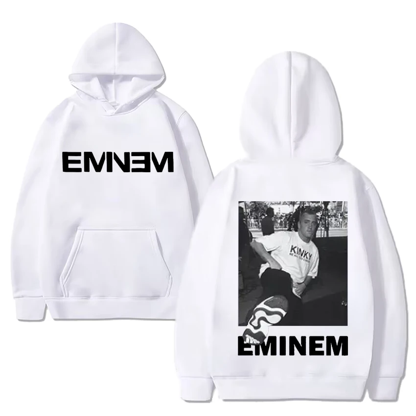 Rapper Eminem Hip Hop Oversized Hoodie Men Women Fashion black Long sleeve Fleece Sweatshirts Unisex Casual vintage pullovers