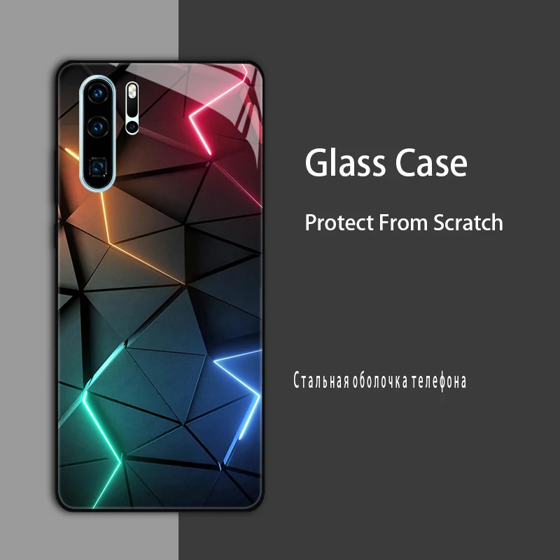 Luxury Tempered Glass Marble Painted Protective Case