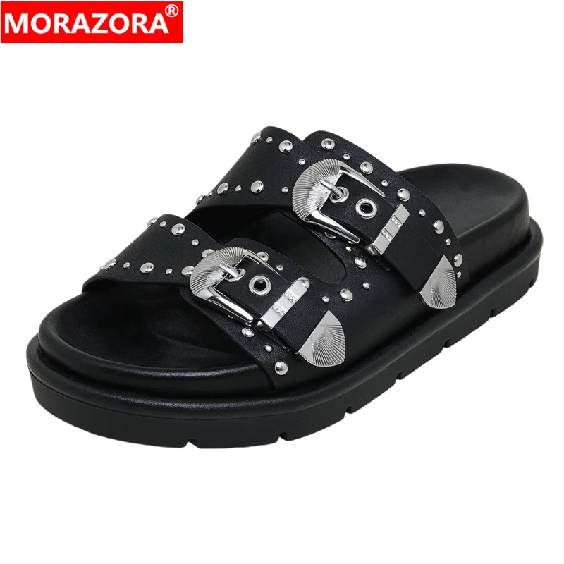 morazora-2024-ins-new-genuine-leather-shoes-women-slippers-fashion-rivets-platform-shoes-punk-black-mules-summer-shoes