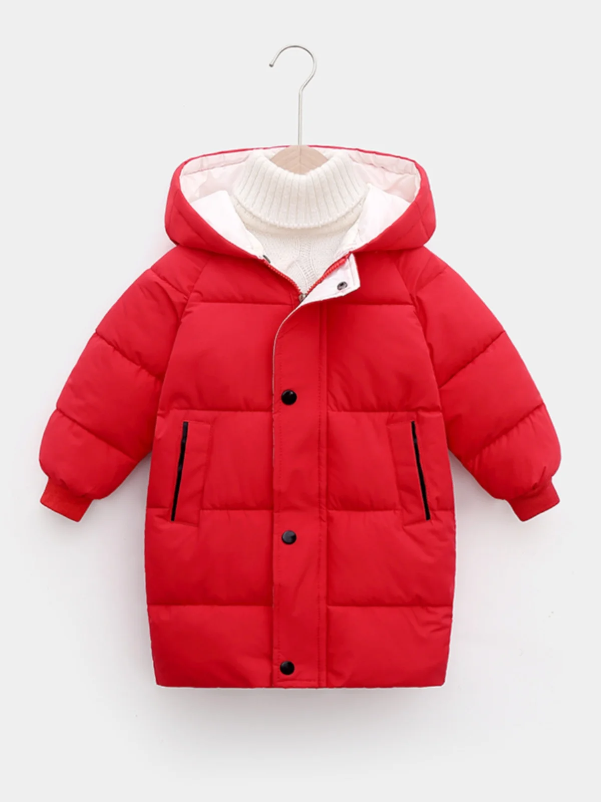 

Детская хлопковая куртка, новинка 2023, осенне-зимнее утепленное хлопковое пальто средней длины на молнии с магнитной пряжкой, повседневный модный теплый топ