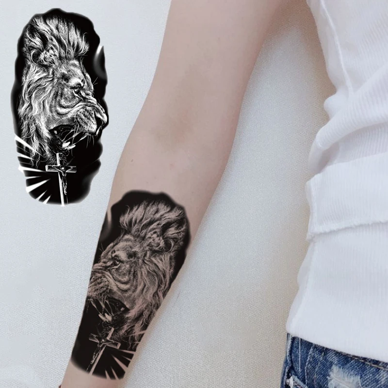 Waterproof Tattoo Stickers Body Small Arm Tattoo Stickers Animal Totem Men And Women Universal Tattoo Stickers Gift Decoration 4