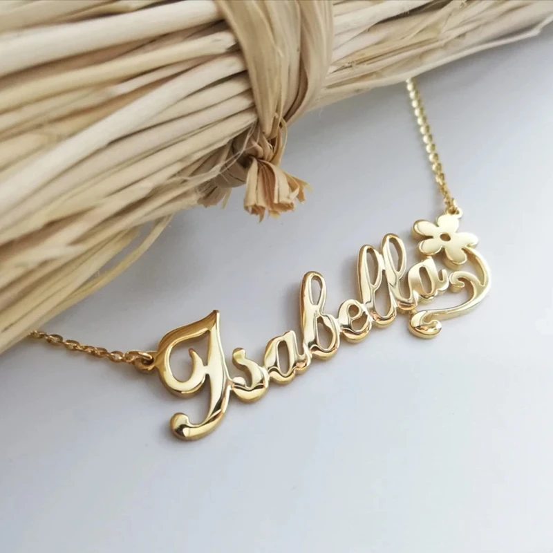 nombre de flor personalizados para y niña, joyería favorita, nota Musical personalizada, placa con nombre de corazón, collar de belleza| | - AliExpress