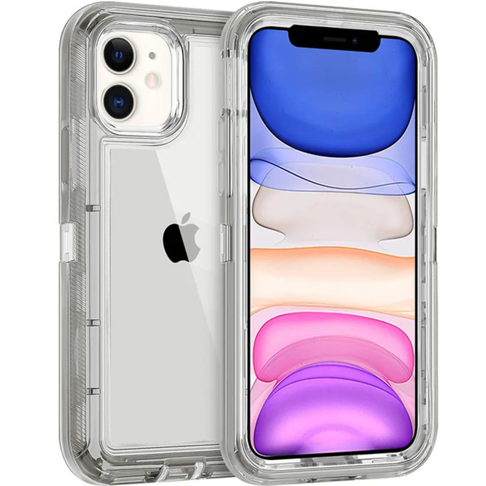 thumbnail image 1 of Funda híbrida de alta resistencia 360 para iPhone, carcasa transparente a prueba de golpes para modelos 14, 13, 11, 12, 15 Pro Max, X, XSMAX, XR, XS, 7, 8 Plus, 1 of 5