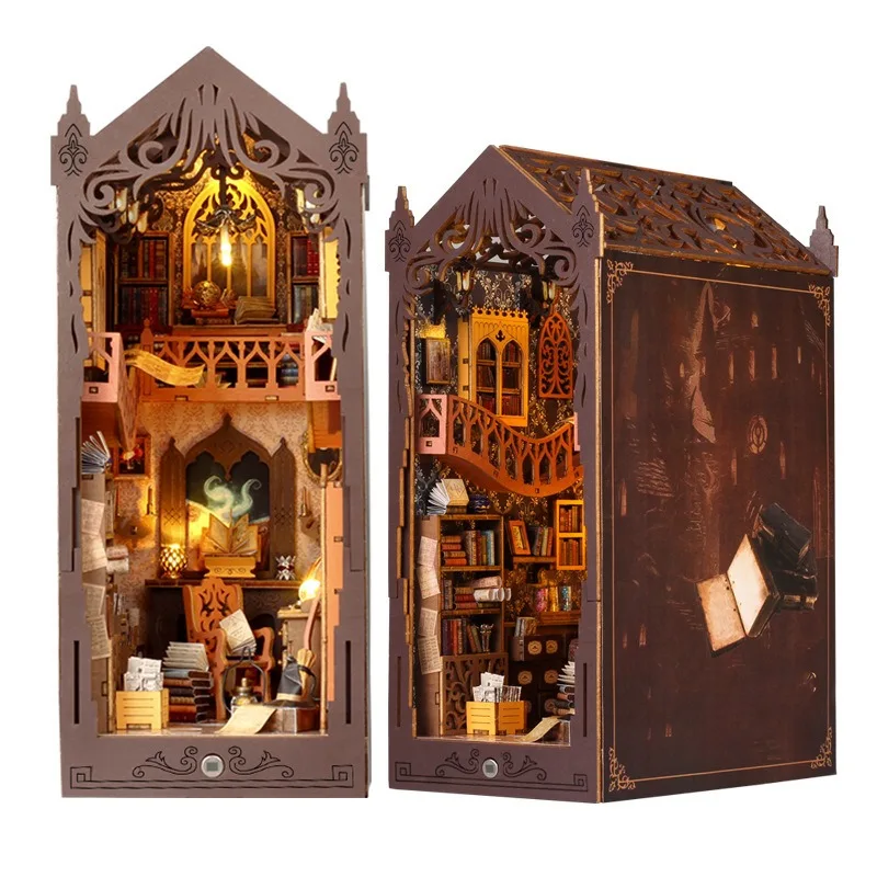 DIY Wooden Cabin Model Kit - Handmade Magic Library Assembly House Birthday Gift Creative Handcraft Building Project 1
