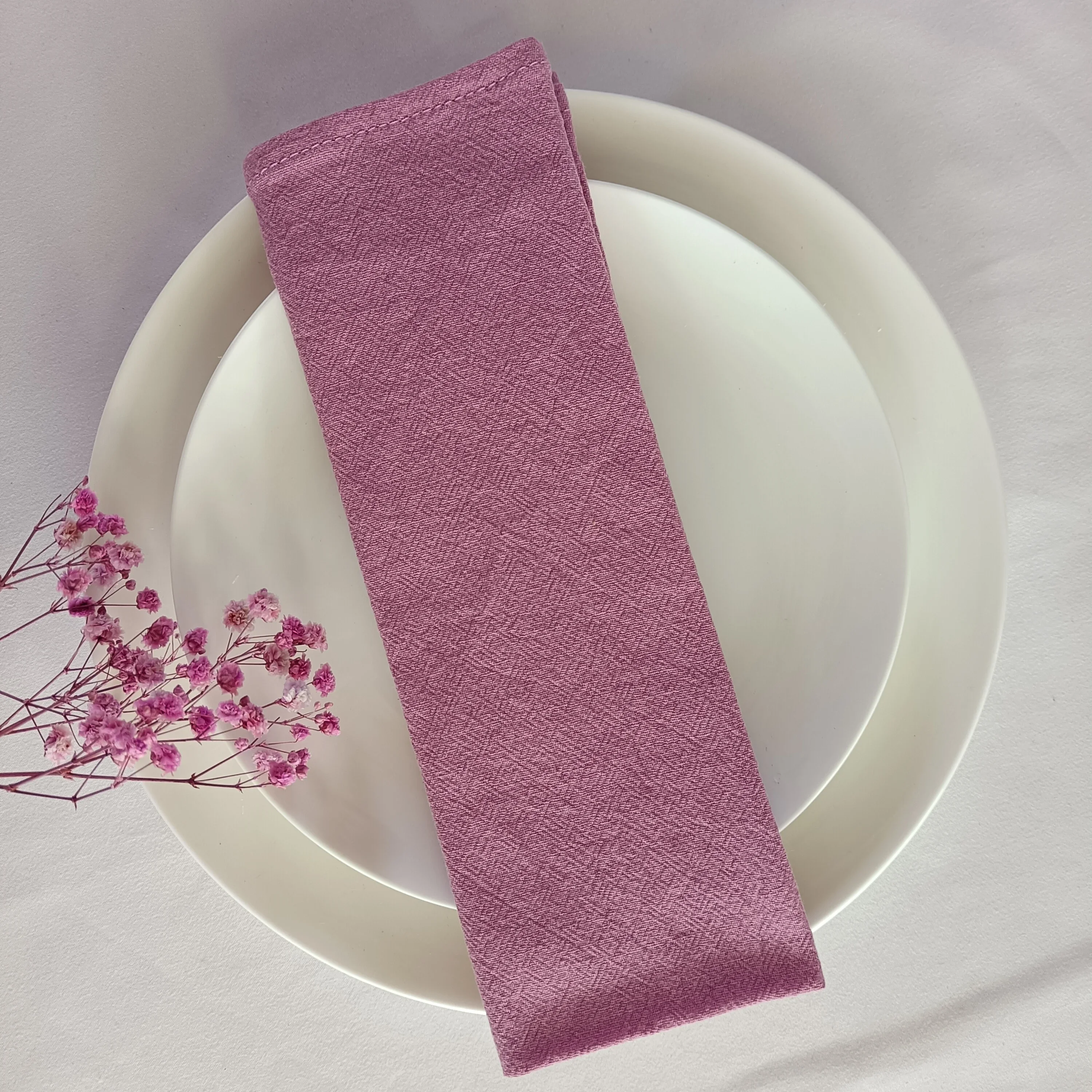 

12PCS Reusable Solid Color Cotton Napkins,Kitchen Tableware Washable Cloth Placemats,Dining Table Wedding Decor Dinner Mat