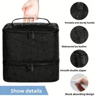 Cross-border large-capacity cosmetic bag, high-end PVC portable women's bag, nail polish storage bag, manicure tote bag, bag. 4