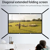 16: 9 portable foldable white soft screen, 60-150 inch high-definition wall mounted extended projection screen - Image 2