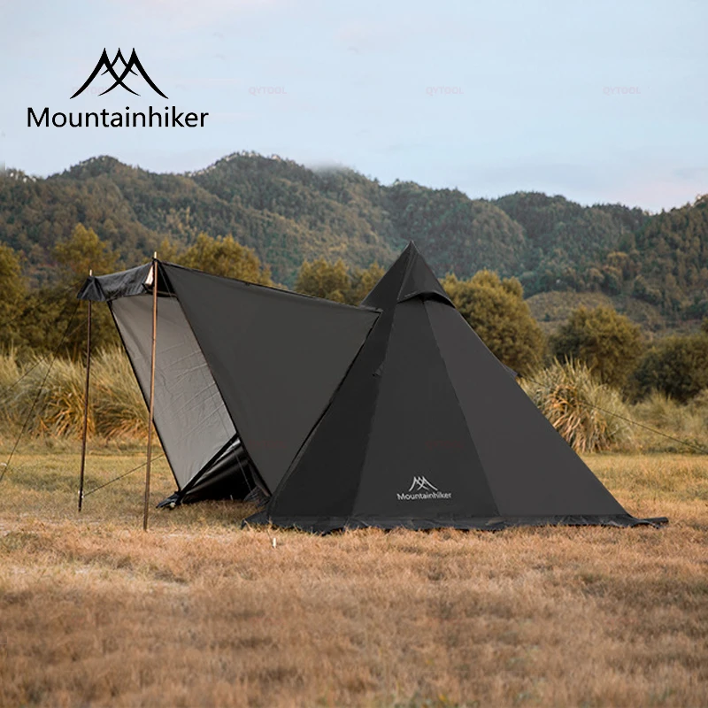 

MOUNTAINHIKER Outdoor Pyramid Double Layer Camping Tent Portable Waterproof Shelter Glamping House Big Space With Snow Skirt