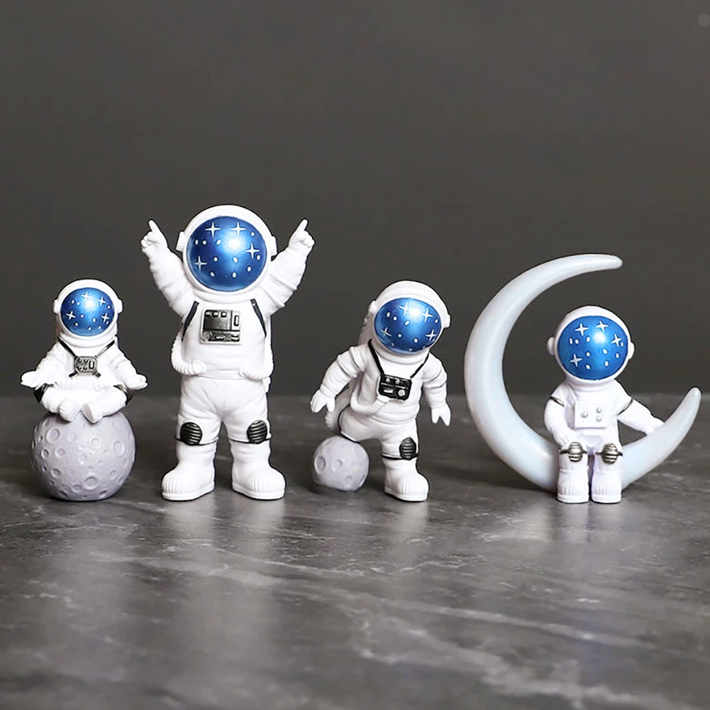Astronaut Figurine Set - Educational Space-Themed Desktop Decor