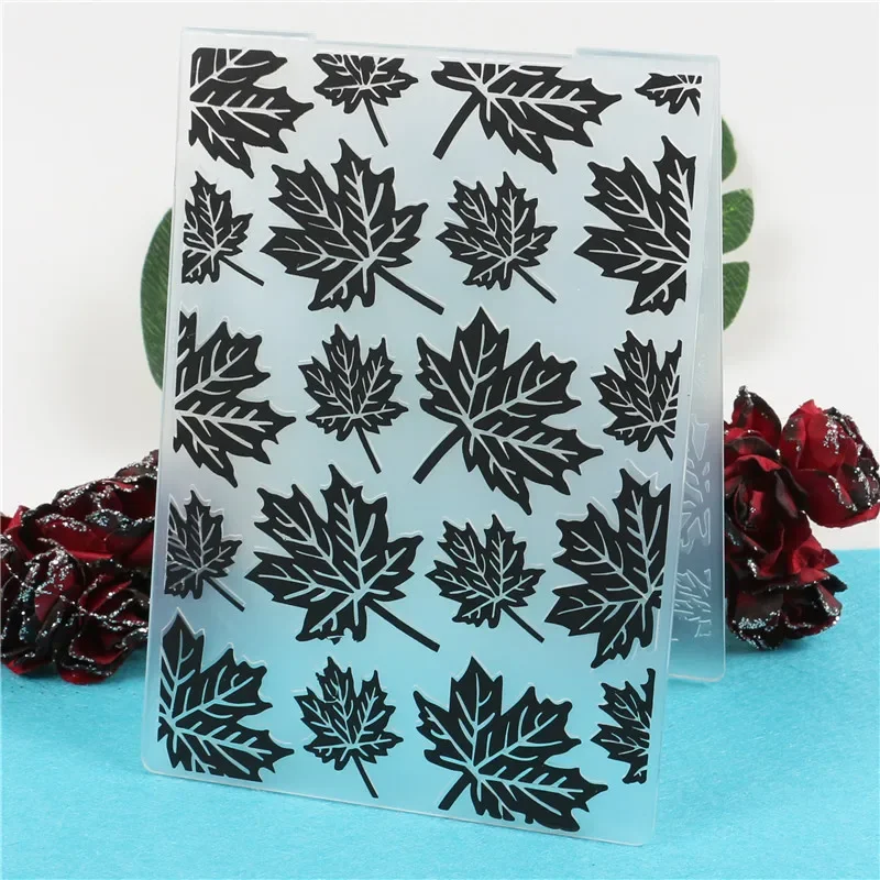 Plastic Embossing Folder Embossing Folder Maple leaf Leaves Plastic Embossing Folder Template