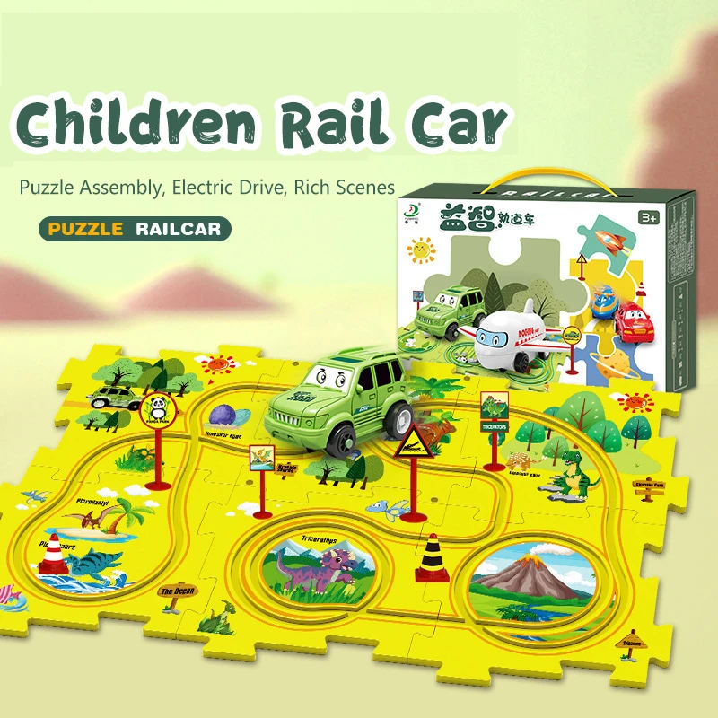 Puzzle Tracks Car Toy Cognitive Toys Monetssori Motor Skills Early Learning Educational Toys Children's Puzzle Electric Rail Car puzzle tracks car toy cognitive toys monetssori motor skills early learning educational toys children s puzzle electric rail car