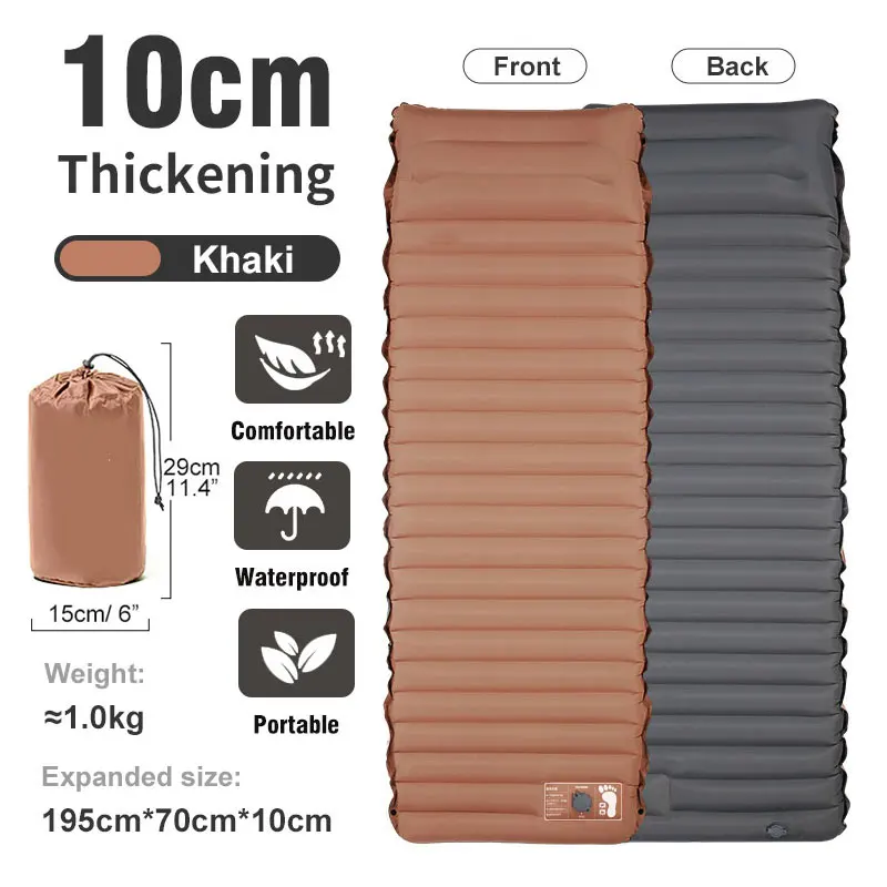 

Ultralight Self-inflating Air Mattress Widen Sleeping Pad Splicing Inflatable Bed Beach Picnic Mat Camping Tent Air Cushion