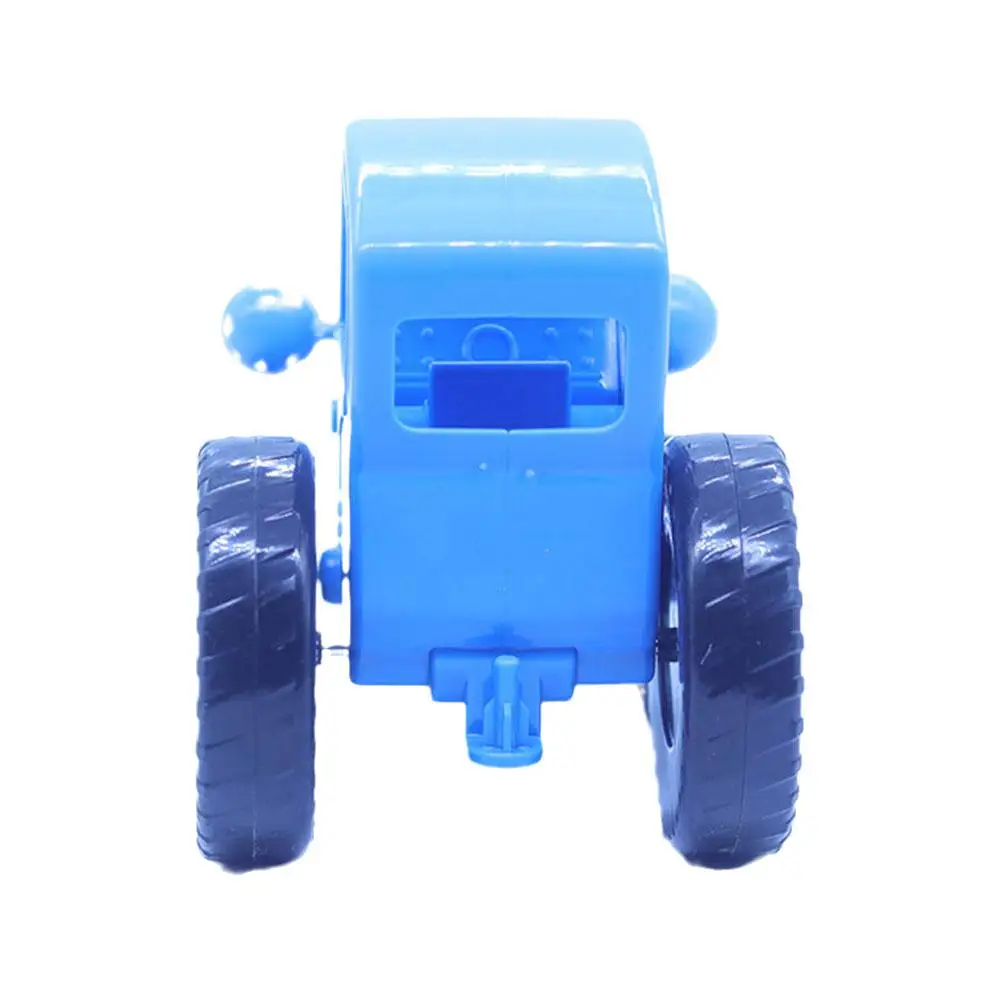 Small Car Farmer Blue Tractor Pull Wire Car Model Toy For Kids Early Learning Toy With Small Speaker 1pc