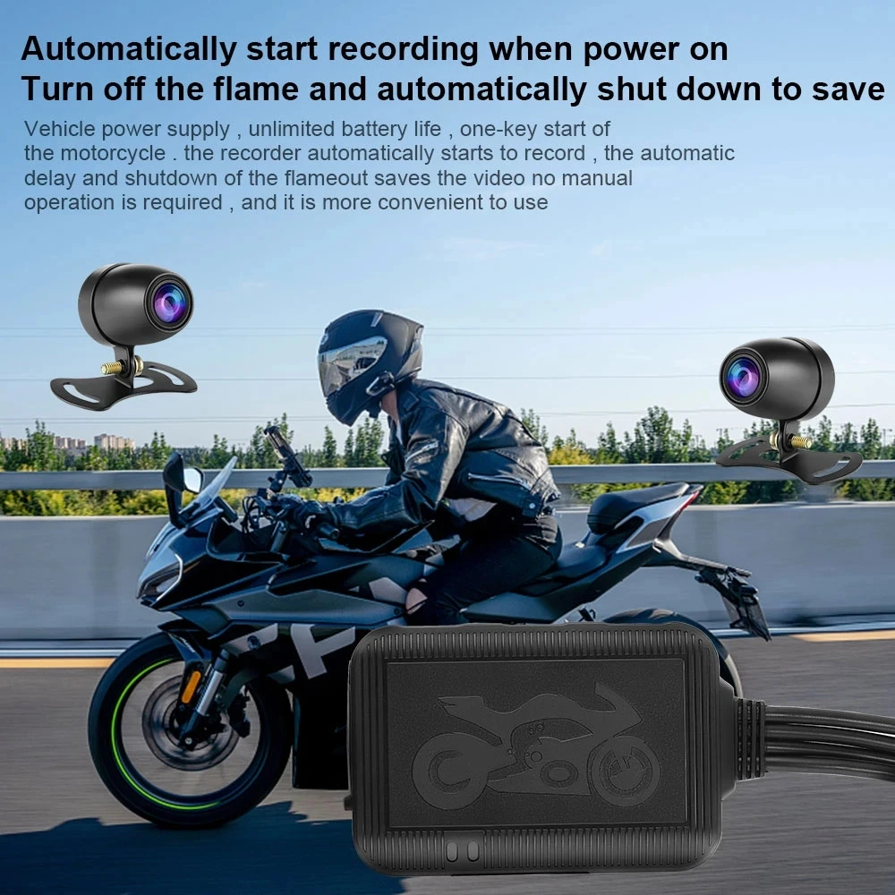 Dual 1080p Motorrad Dashcam Wifi Kamera Video recorder DVR-System  wasserdicht verdrahtet Regelkreis Aufzeichnung G-Sensor kein Bildschirm -  AliExpress