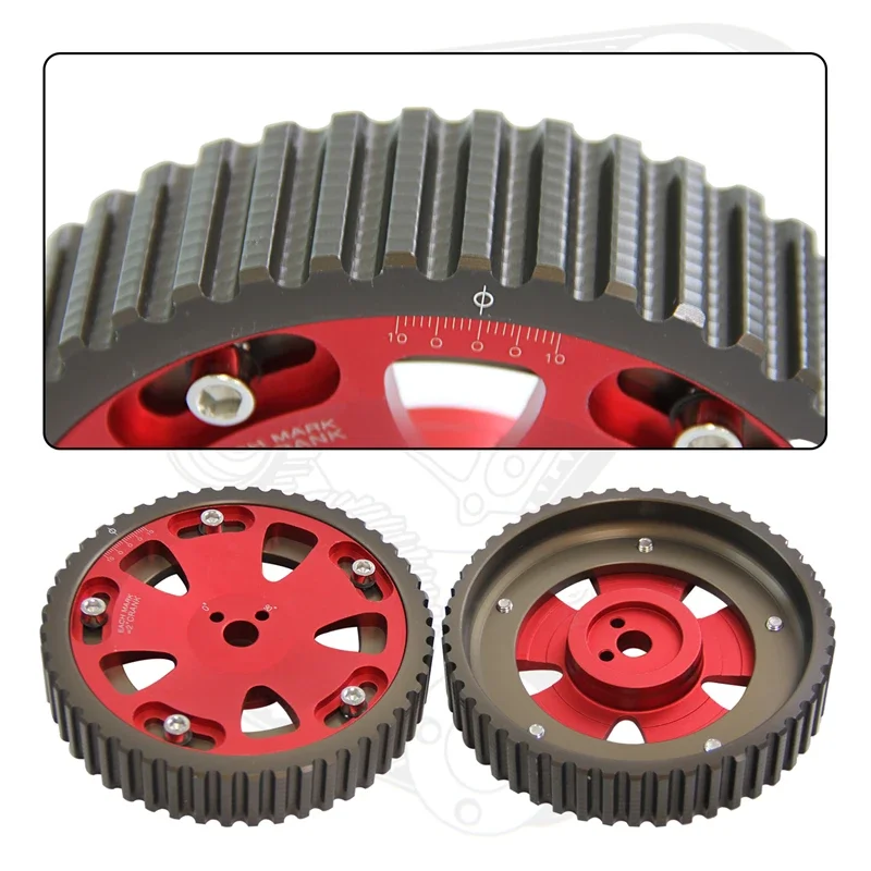2PCS Adjustable Cam Gear For Mitsubishi Lancer EVO 1-9 Eclipse 4G63 2.0L