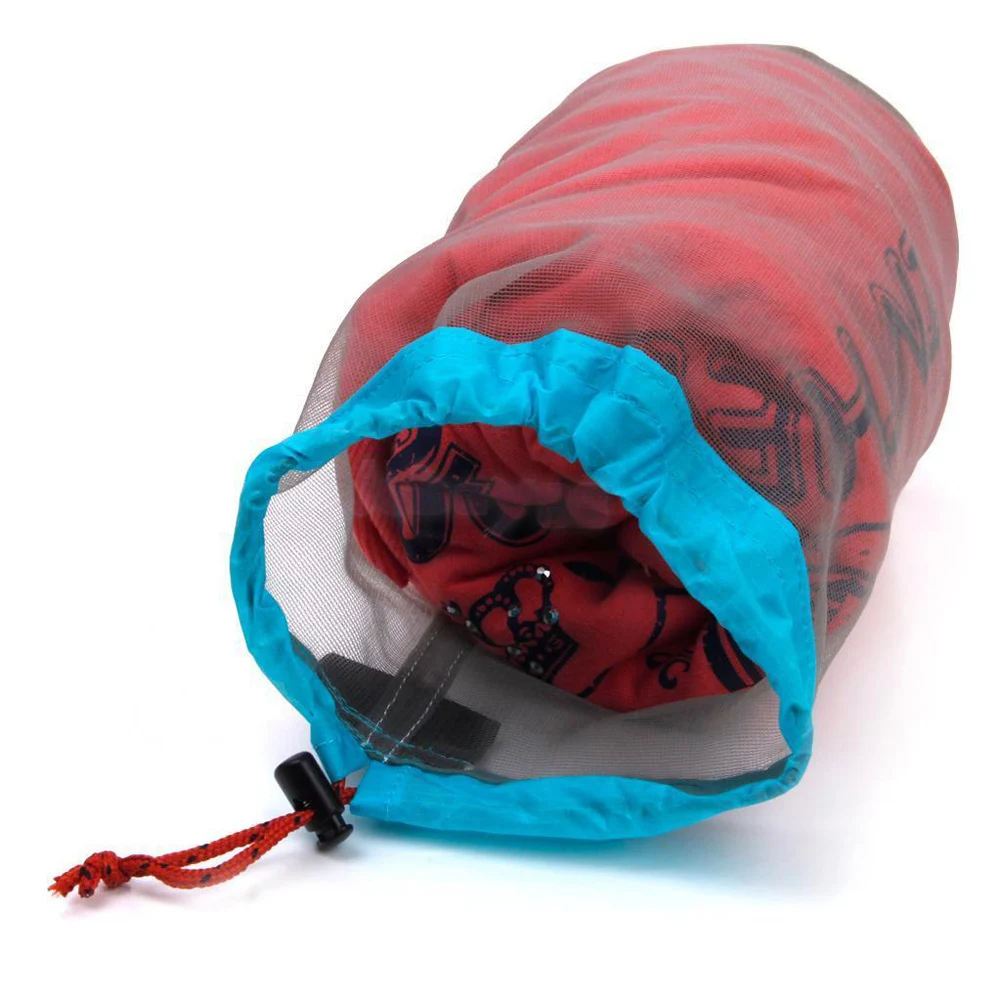 Ultralight Nylon Mesh Bags Drawstring Storage Bag Mesh Laundry Bag Laundry Outdoor Bag for Camping Travel Hiking Outdoor Sports