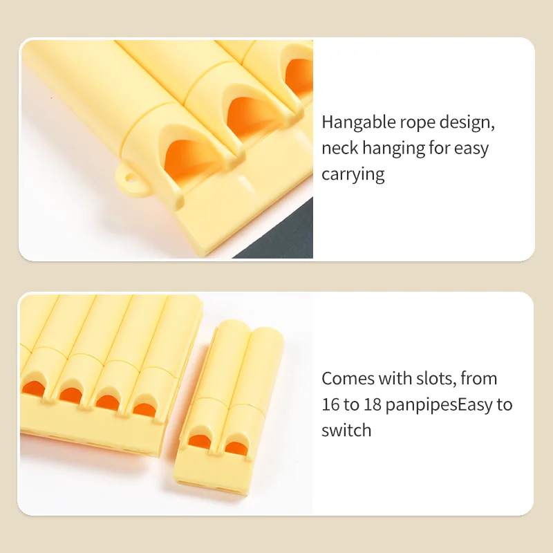 Pan Flute 18 Pipes Instrument Key of C For Student Beginners With Carrying Bag User Manual
