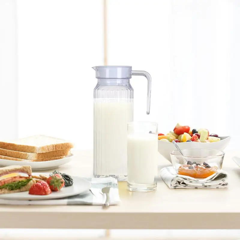 2pcs Water Juice JUG Pitcher acrylic Transparent Bottle For Storing Fresh Juices And Drinks For Kitchen Fridge Drink Storage Pot