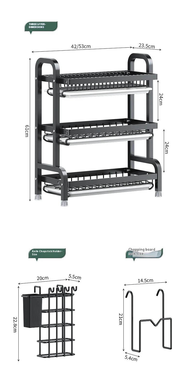 Multifunctional Kitchen Storage Rack - Bowl Dish  Chopstick Organizer