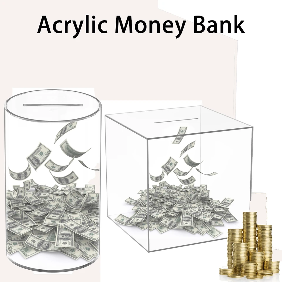 Transparente Spardose Aus Acryl Für Erwachsene Und Kinder_voghion.com