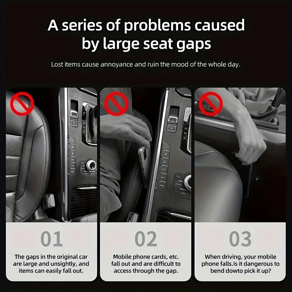 2pc PU Car Seat Gap Organizer 5