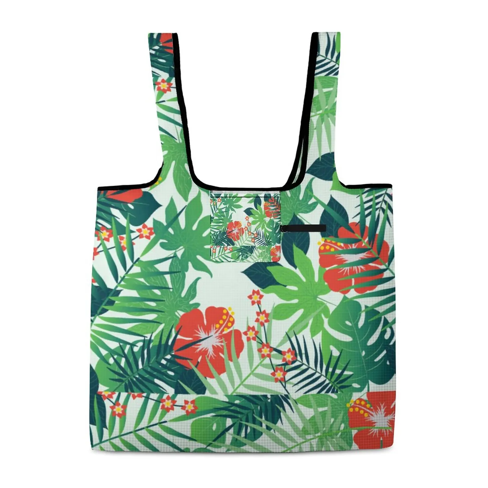 Customized DIY Design Pattern Foldable Tote Pouch Shopping Bags Large Capacity Portable Zipperless Bag Travel Grocery Handbag