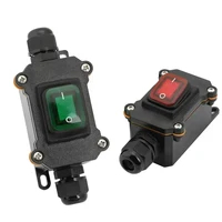 Waterproof Marine Rocker Switch With LED Outdoor Junction Box Inline Power Cord Power Switch IP65, 12V/24V/220V 4