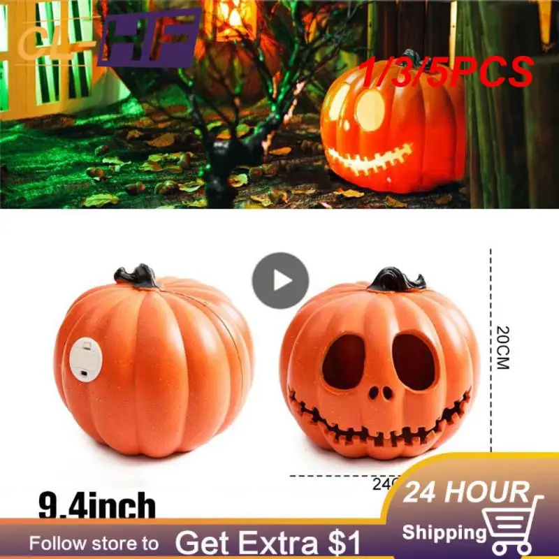 

1/3/5PCS Halloween Pumpkin Led Light Lamp Creative Lantern Decoration Flashing Light Gypsophila Ghost Festival Dress Up Glowing