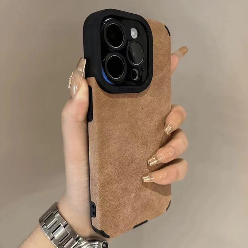 Luxury Matte Leather Silicone Phone Case For iPhone 17 16 thumbnail 3