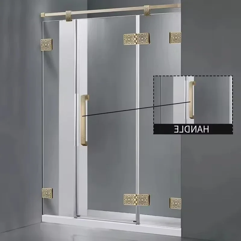 Factory Direct Transparent Tempered Glass Metal Frame Bathroom Stainless Steel Hardware Hinges Shower Door