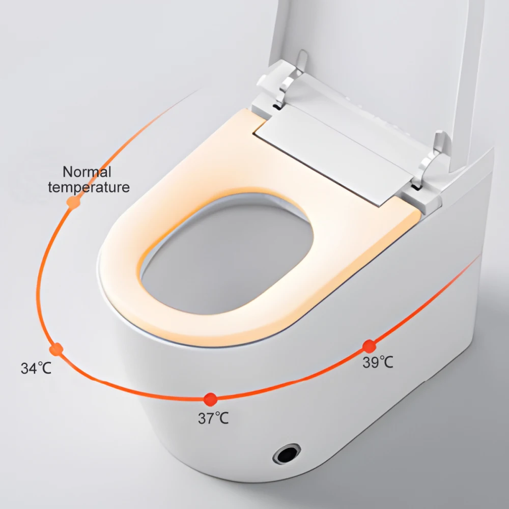 Smart Toilet with 85MM Wider Bidet Seat, Smart Toilet with Bidet Built in, Voice Control, Bubble Shield, AUTO Dual Flush 6