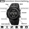 Skmei Dual Time Zone Mens Military Sports Watch 12/24 Hour Format Fashion TPU Band Big Size Dial Led Swimming Digital Wristwatch 2