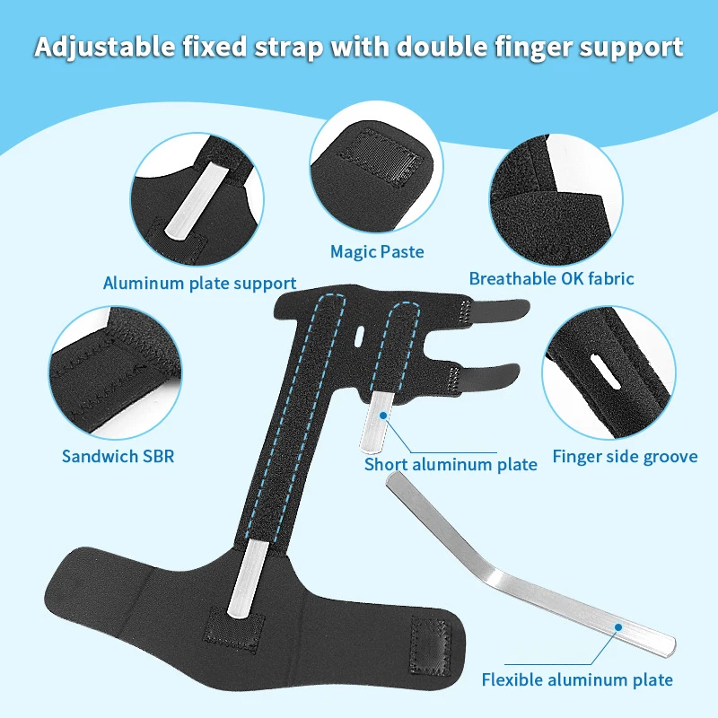 Adjustable Two Finger Brace Trigger Finger Splint Straighten Broken Bent Fingers Thumbs Mallet Splint Tenosynovitis Support