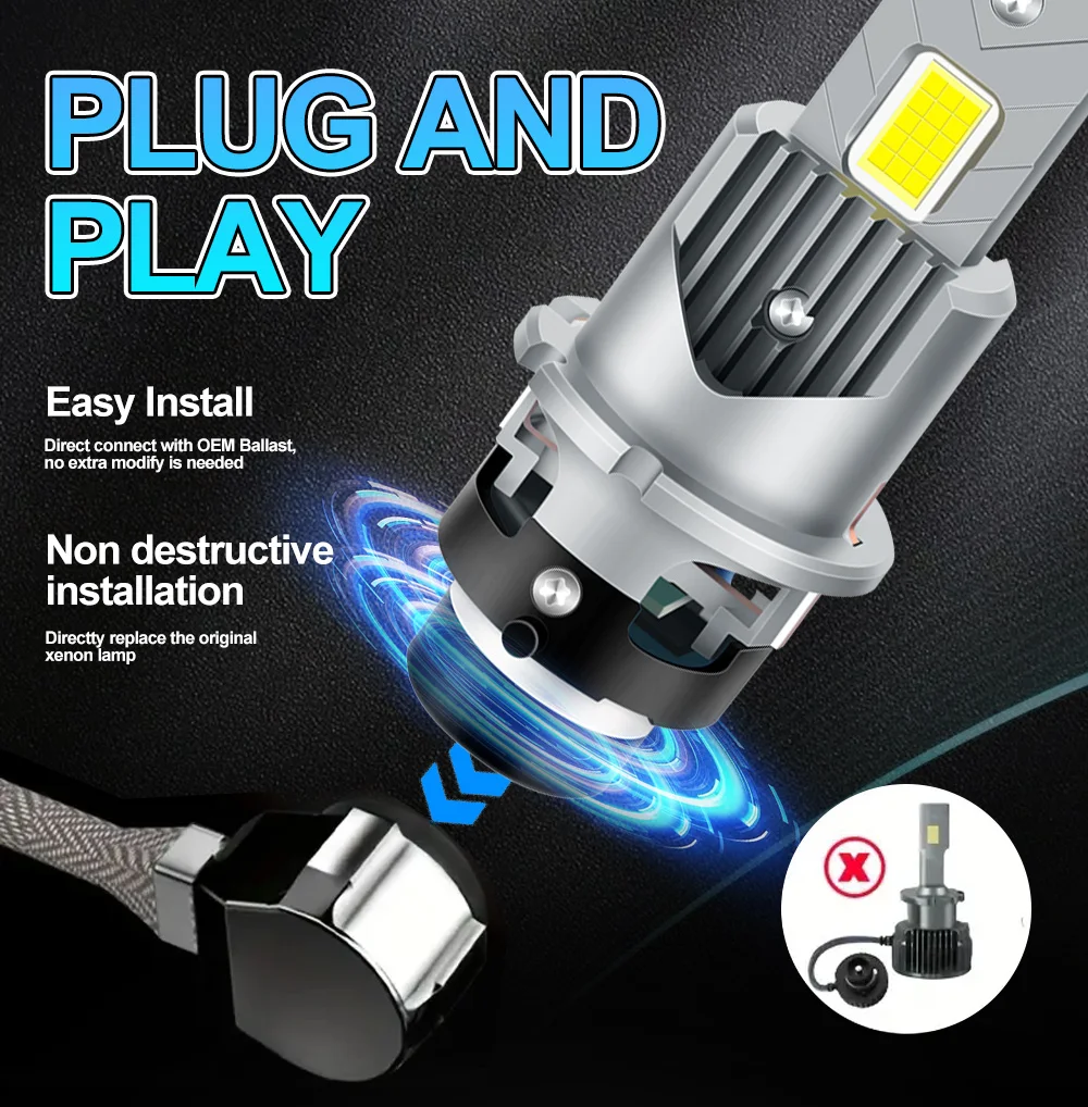 D2S / D2R High Power LED Canbus dimlicht, grootlicht (set) - D1S, D2S, D3S, D4S, D5S, D8S LED - : LED en Xenon verlichting voor auto's, motoren, scooters