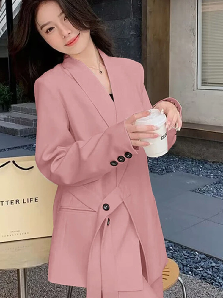 

Women's Chic Office Lady Suit Blazer Casual Spring Straight Pants Leg Loose Trousers Goddess Tops Blazers for Women Clothing