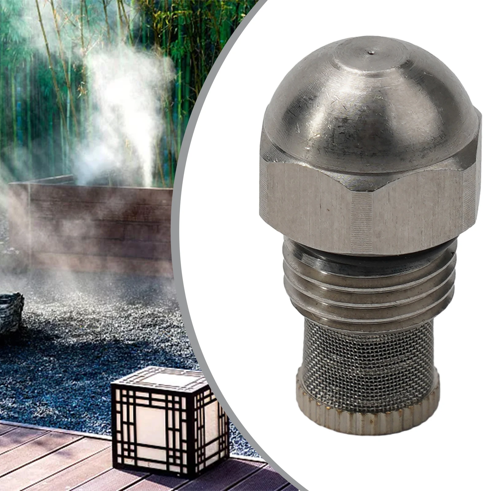 

1/4BSPT Mist Nozzle 0.3-1.5mm Orifice Stainless Steel Fine Atomizing Spray Anti-drip Water Mist Nozzle For Cooling Humidificatio