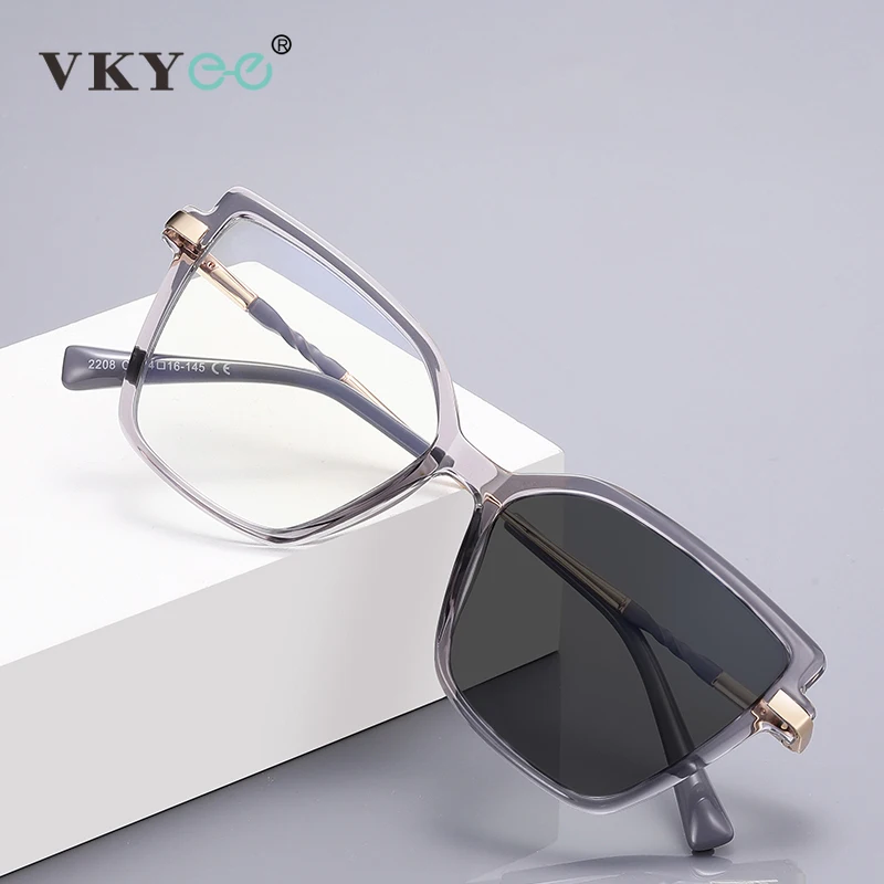 VKYEE Fashionable Versatile Butterfly Simple Design Women's Anti-blue Light Glasses Photochromic Can Be Customized Prescription