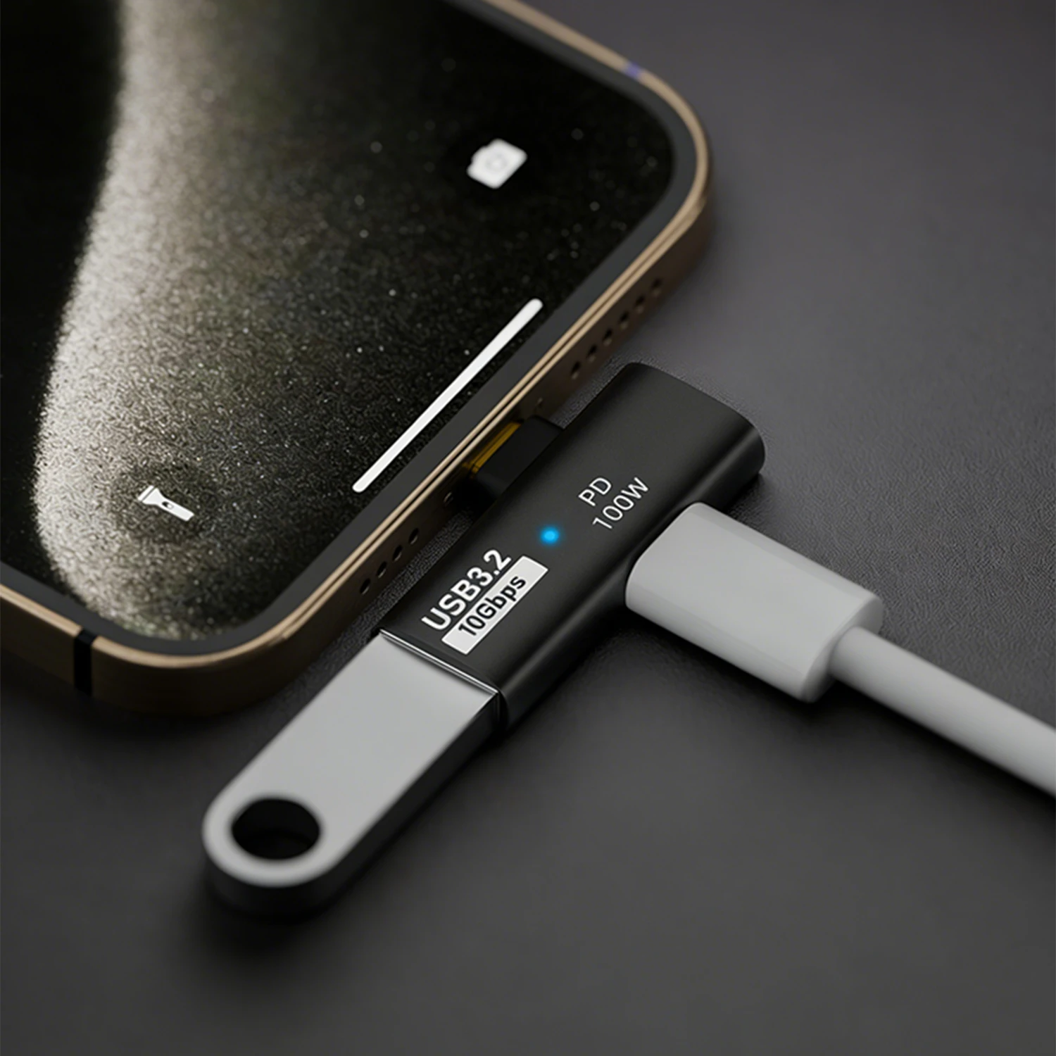 USB C 2-in-1 to USB 3.2 OTG 어댑터 PD 100W 충전 포트 10Gbps 썬더볼트 4/3 컨버터 (Rog Ally, Steam Deck, iPhone, iPad 호환)