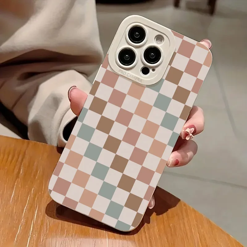 Vintage Colorful Plaid Painting Phone Case Cover