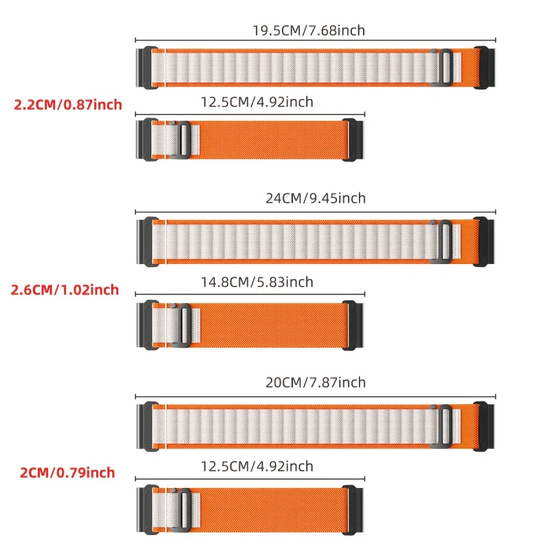 Unisex Quick Release Wave Nylon Watch Band - 2PC Set (20/22/26mm)
