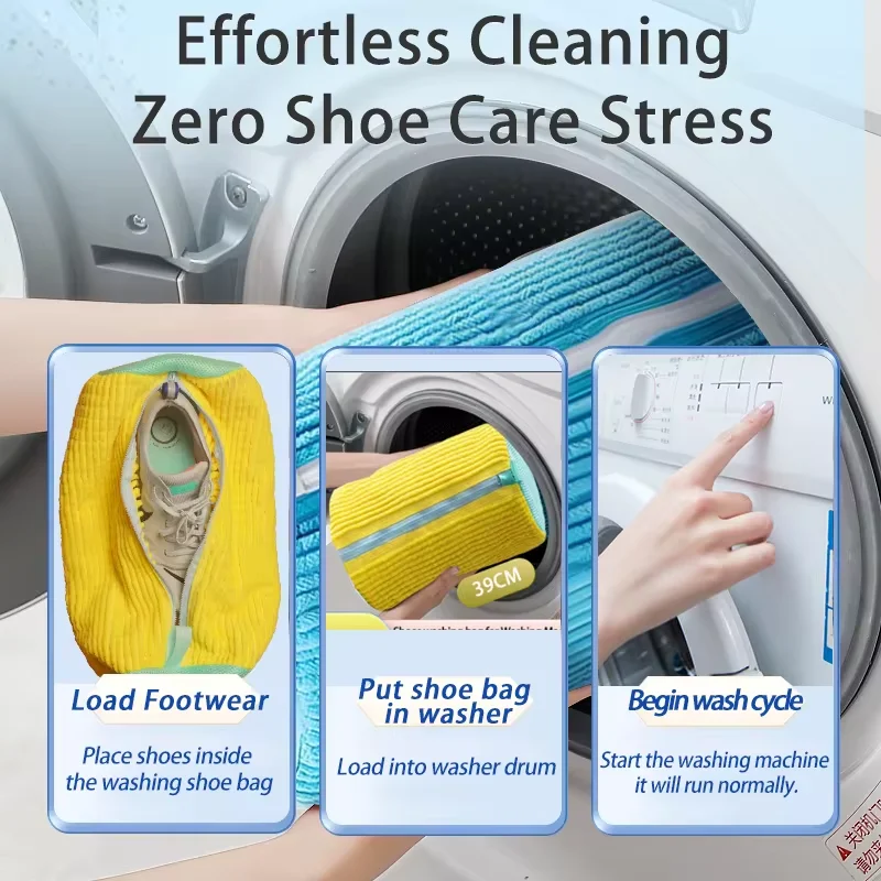 Description Picture 6 of item2PCS Shoe Washing Machine Bag with Liquid Shoe Brush Set Durable Laundry Shoe Bag and Soft Bristle Clean Brush for All Shoes