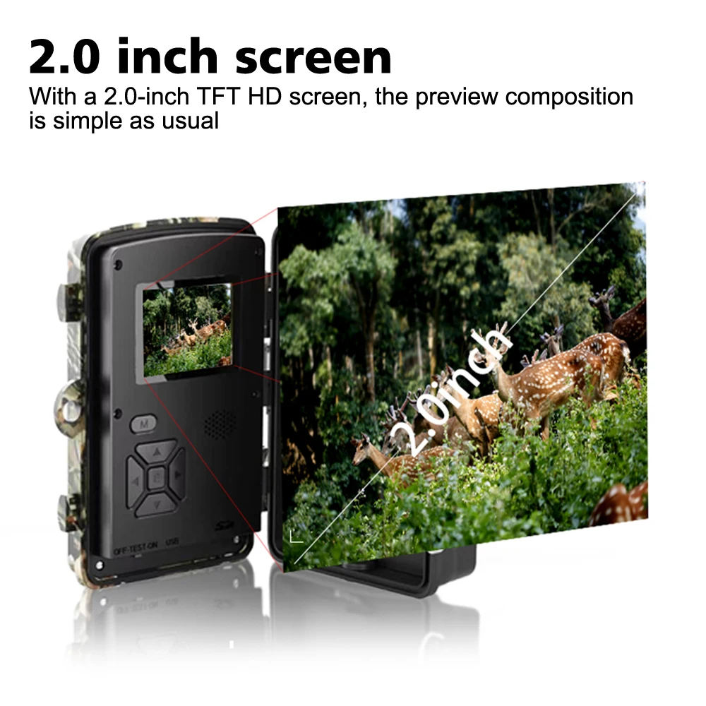 16MP 1080P Hunting Trail Camera 940nm Infrared Night Vision Motion Activated Trigger Security Cam Outdoor Wildlife Photo Traps