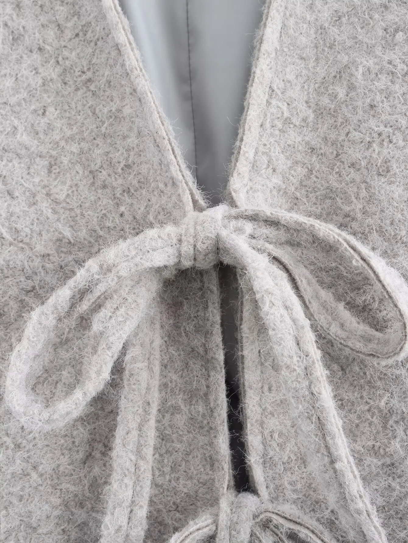 Women's Jackets Coat Khaki Outwear Elegant Bow With Belt Long Sleeve Tops 2024 inszart Solid Woman Jackets Coat Gray Loose Coat