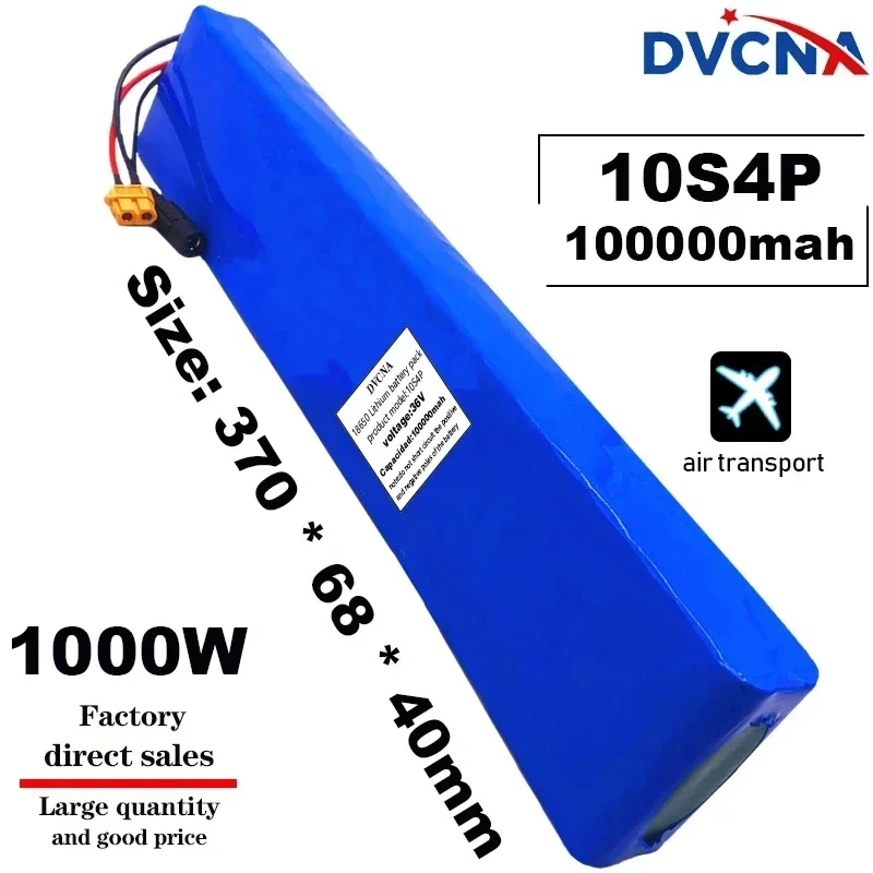 

New 36V 10S4P 100Ah 1000W High Power 18650 Lithium Battery Pack Ebike Electric Car Bicycle Motor Scooter 20A BMS