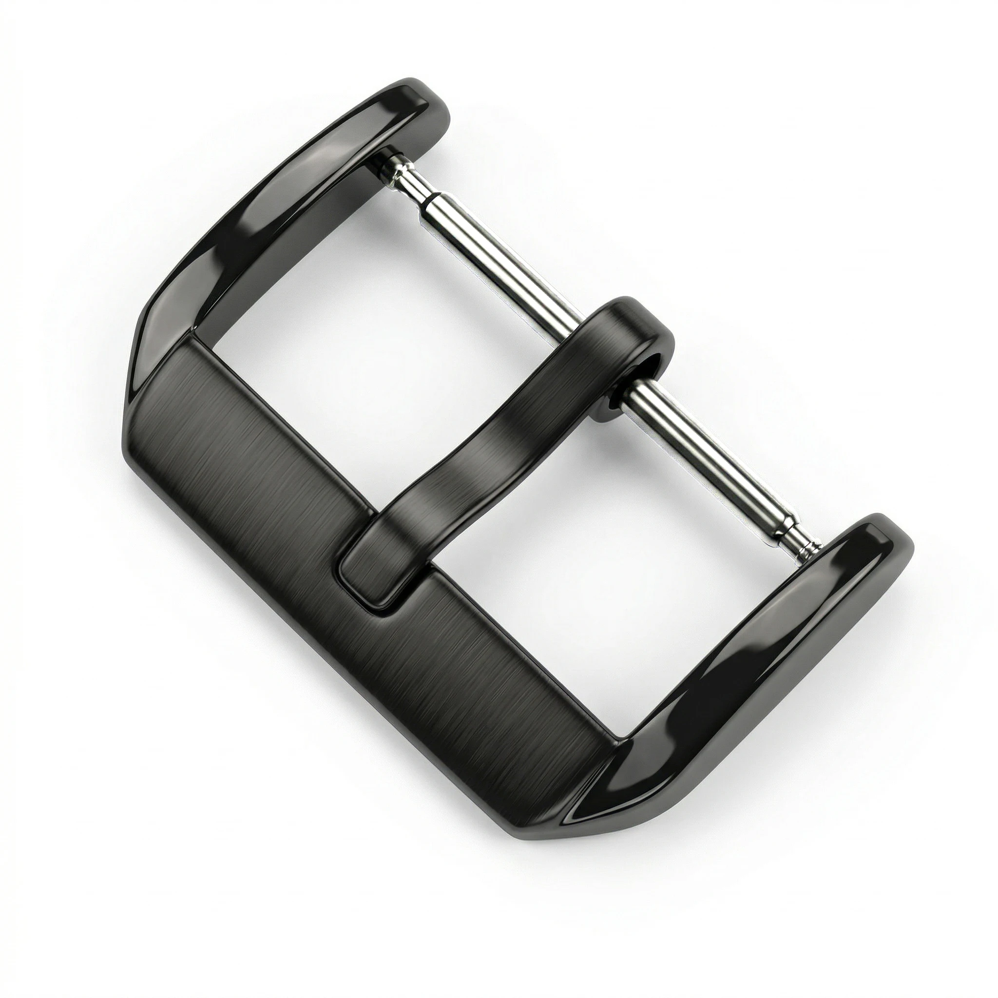 Elegant Stainless Steel Brushed Watch Buckle in Silver, Rose Gold, and Black - Available in Multiple Sizes