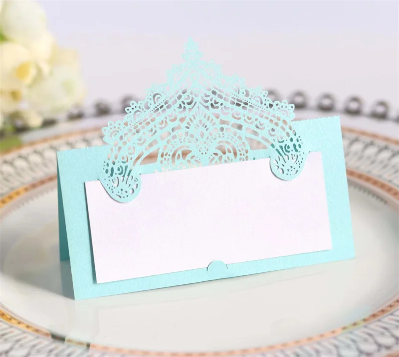 25/50/100pcs Hot Table Card 3D Lace Laser Hollowed Out Handwritten card Wedding Anniversary Commemorative Decoration