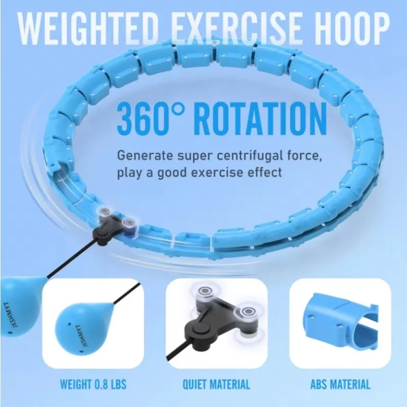 24 Node Smart Weighted Fitness Ring Detachable Fitness Hula Hoop Fat Burning for Slimming Weight Loss Exercise
