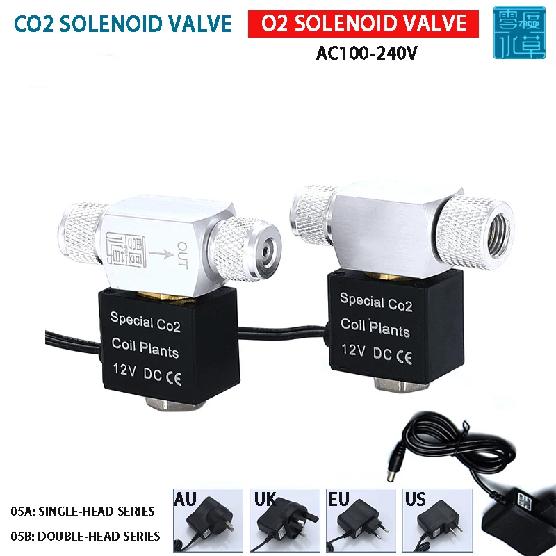 ZRDR Aquarium Co2 Solenoid Valve Regulator 110V-220V Low Temperature Co2 Aquarium Fish Tank Electric Magnetic Valve EU US  DC12V